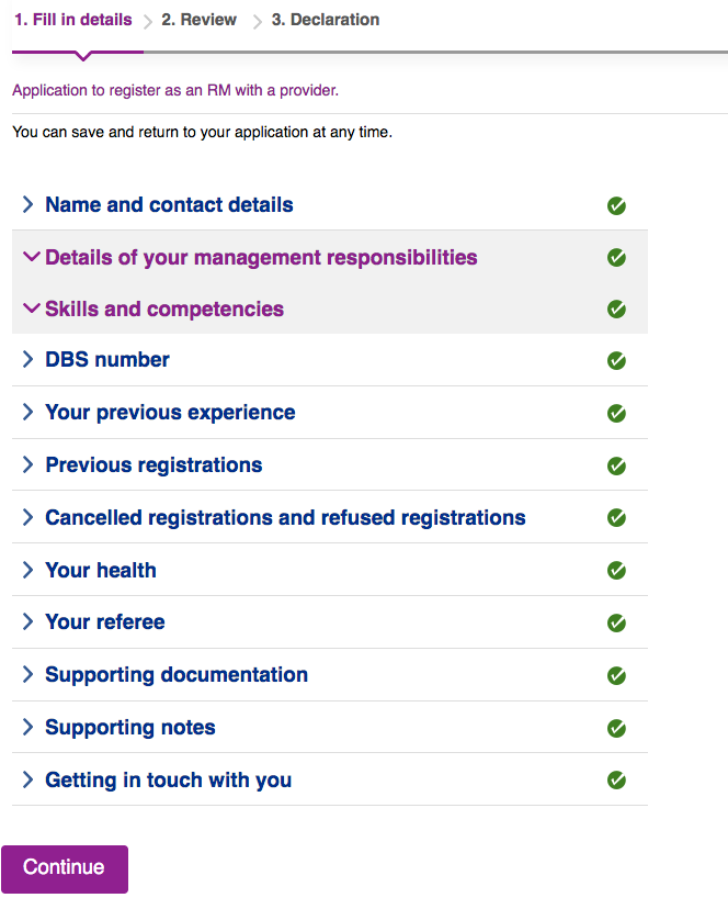CQC Registered Manager Application