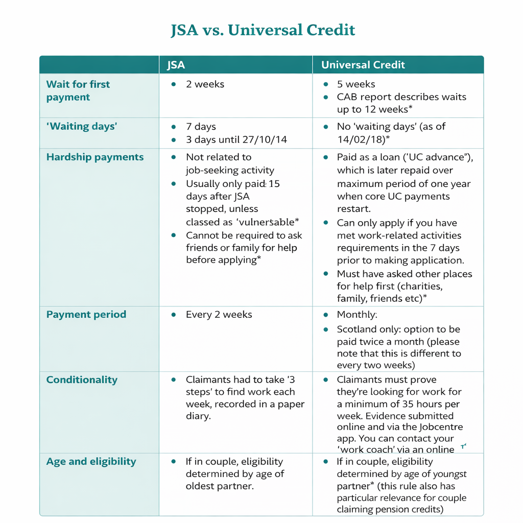 JSA vs Universal Credit