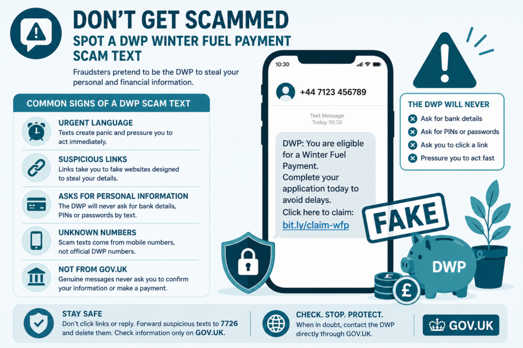 DWP winter fuel payment scam text
