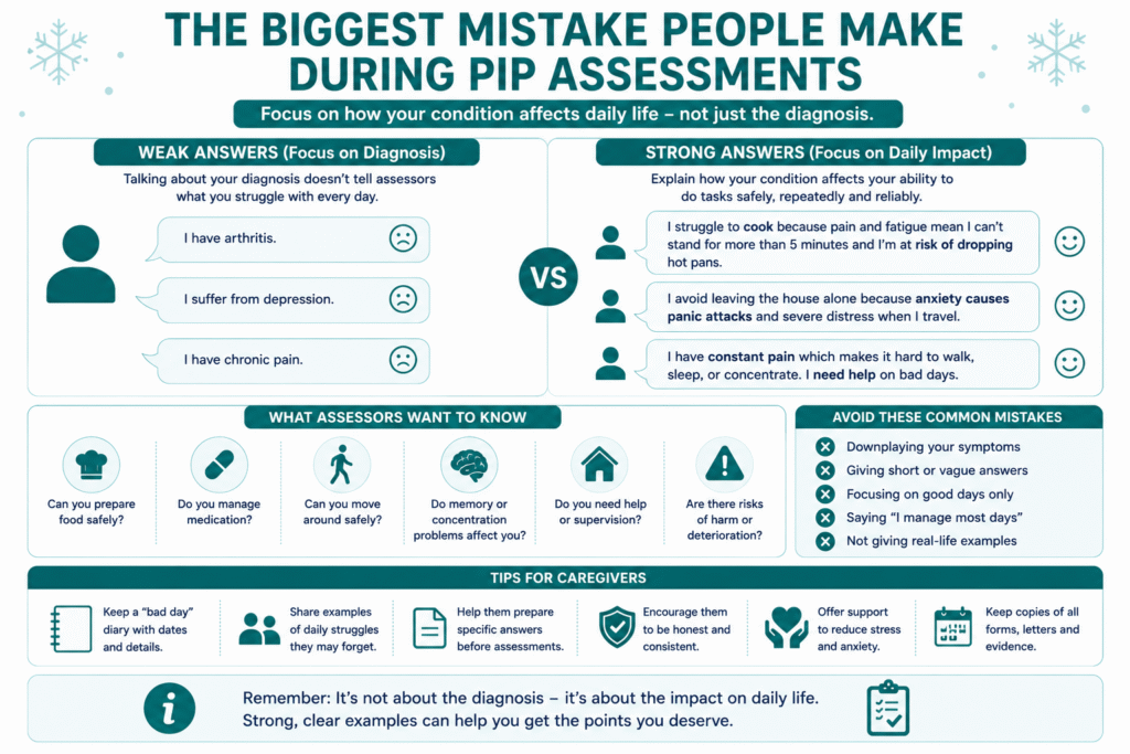 The biggest mistake during PIP assessments