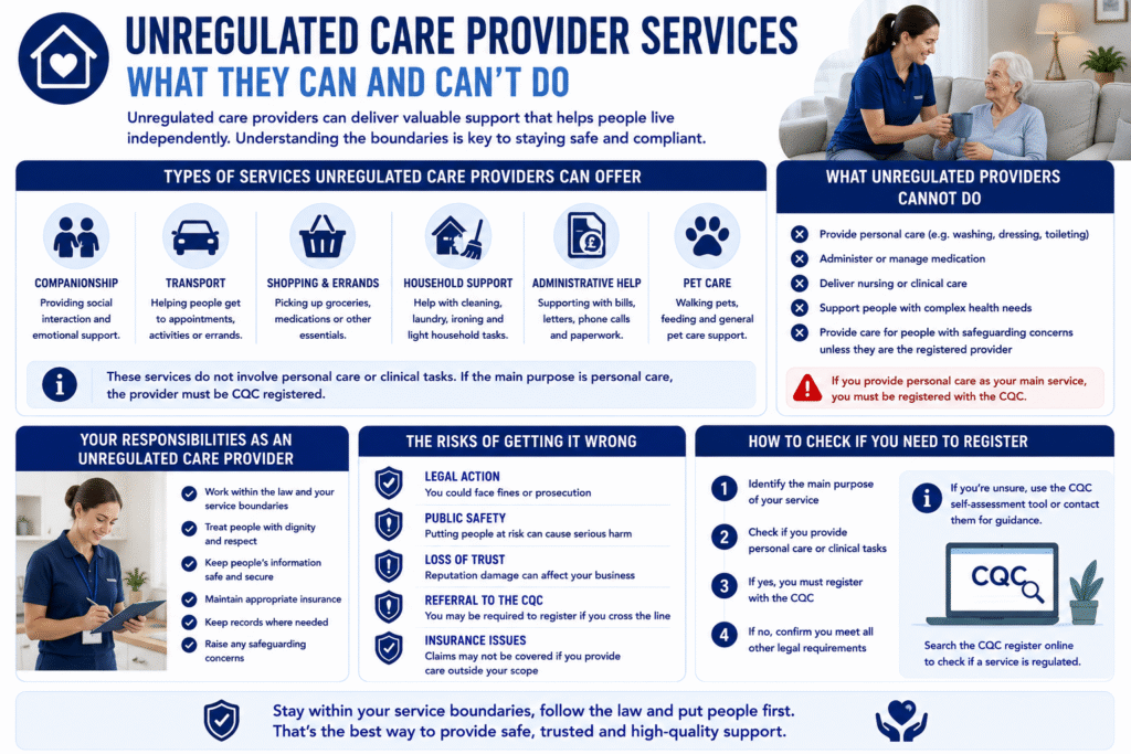 Unregulated care provider services