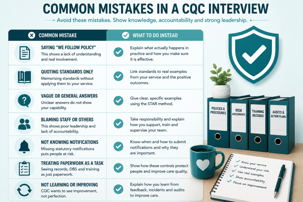 CQC interview mistakes and solutions guide