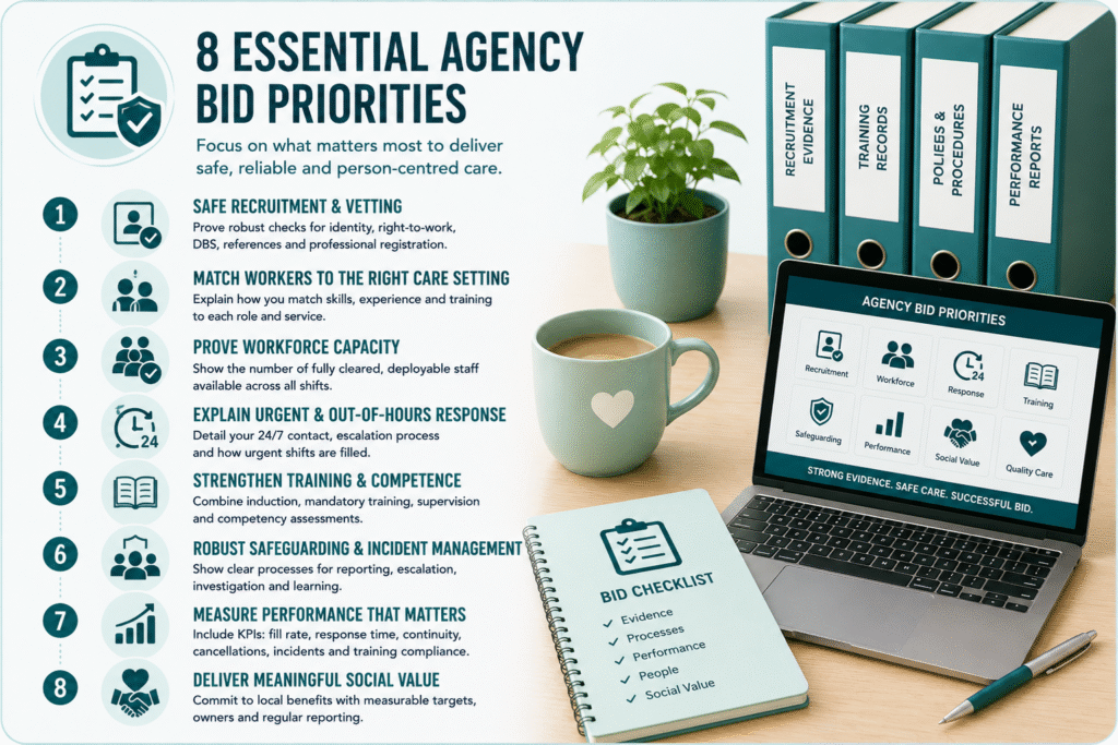 Professional agency bid checklist workspace
